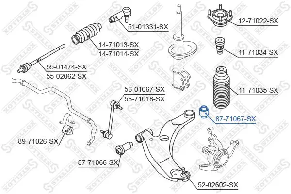 Handler.Part Control arm-/trailing arm bush Stellox 8771067SX 2