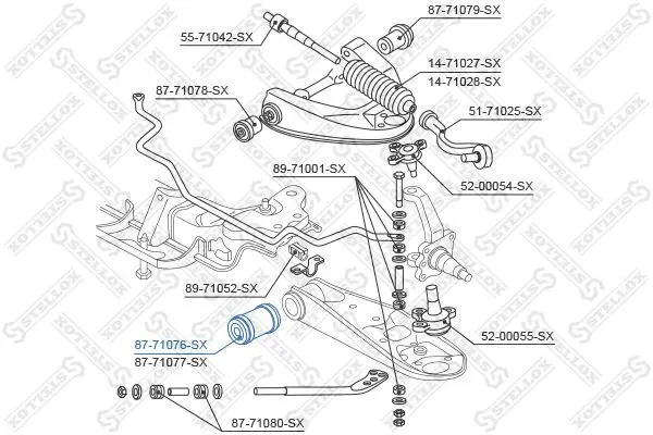 Handler.Part Control arm-/trailing arm bush Stellox 8771076SX 2