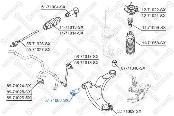 Handler.Part Control arm-/trailing arm bush Stellox 8771083SX 2