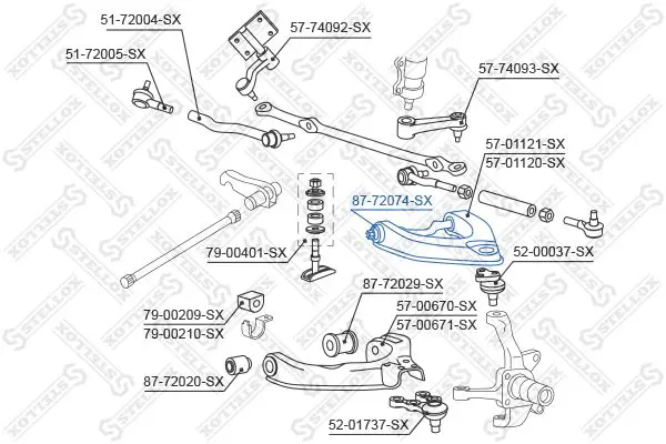 Handler.Part Control arm-/trailing arm bush Stellox 8772074SX 2