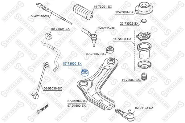 Handler.Part Control arm-/trailing arm bush Stellox 8773006SX 2