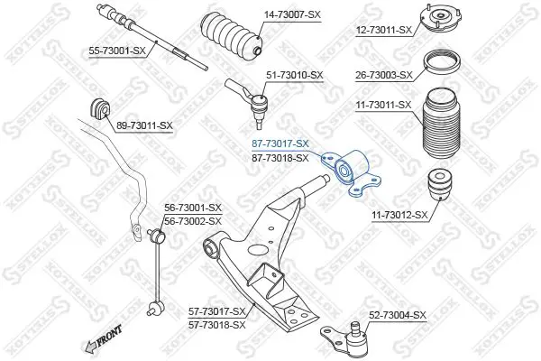 Handler.Part Control arm-/trailing arm bush Stellox 8773017SX 2