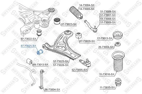 Handler.Part Control arm-/trailing arm bush Stellox 8773021SX 2