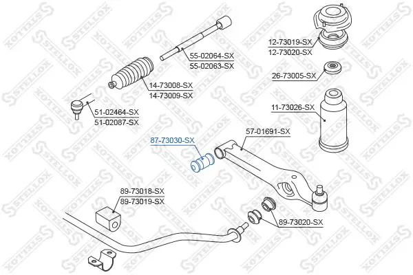 Handler.Part Control arm-/trailing arm bush Stellox 8773030SX 2