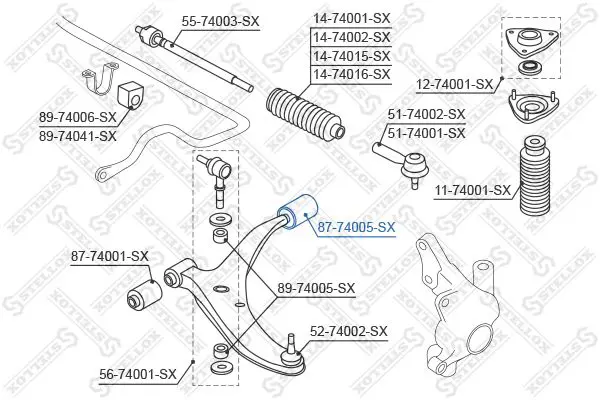 Handler.Part Control arm-/trailing arm bush Stellox 8774005SX 2