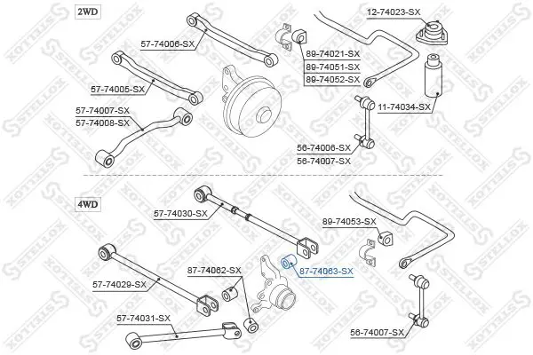 Handler.Part Control arm-/trailing arm bush Stellox 8774063SX 2