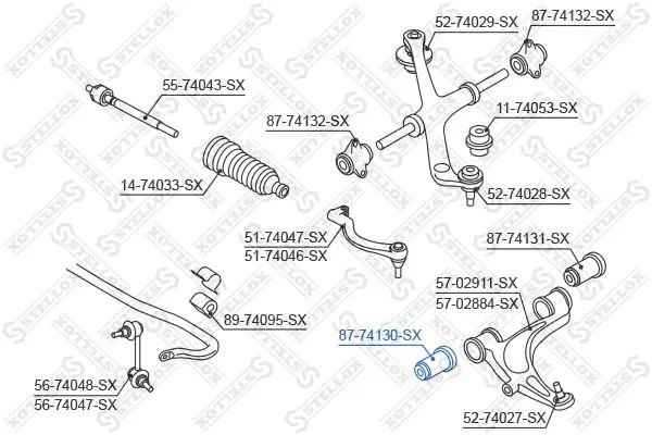 Handler.Part Control arm-/trailing arm bush Stellox 8774130SX 2