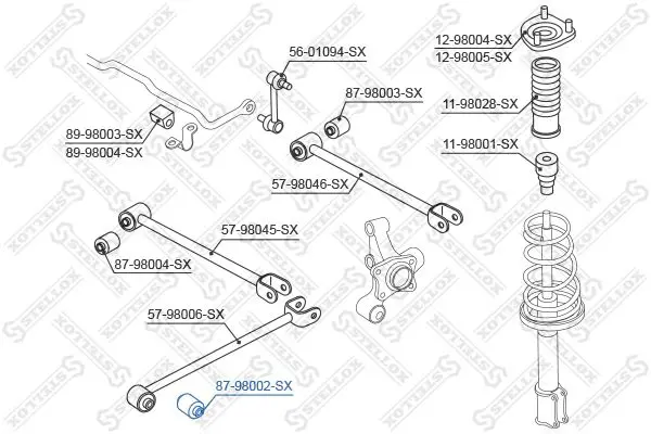 Handler.Part Control arm-/trailing arm bush Stellox 8798002SX 2