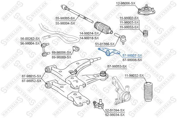 Handler.Part Control arm-/trailing arm bush Stellox 8798007SX 2