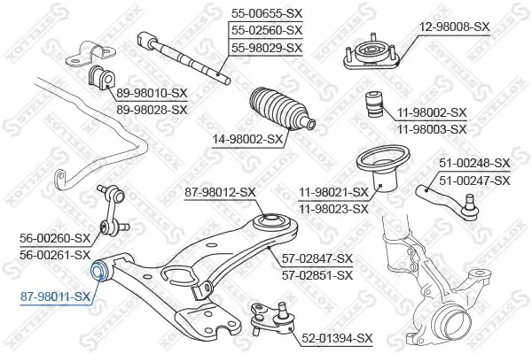 Handler.Part Control arm-/trailing arm bush Stellox 8798011SX 2