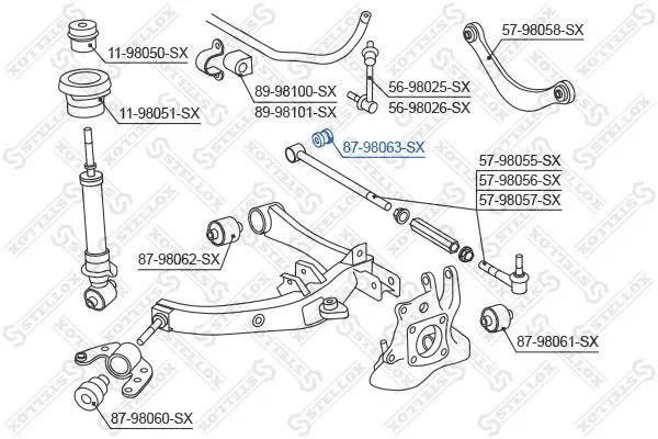 Handler.Part Control arm-/trailing arm bush Stellox 8798063SX 2