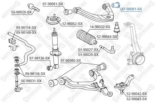 Handler.Part Control arm-/trailing arm bush Stellox 8798081SX 2