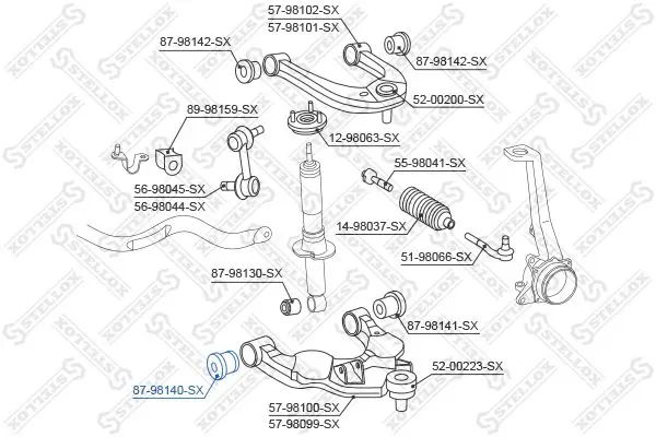 Handler.Part Control arm-/trailing arm bush Stellox 8798140SX 2