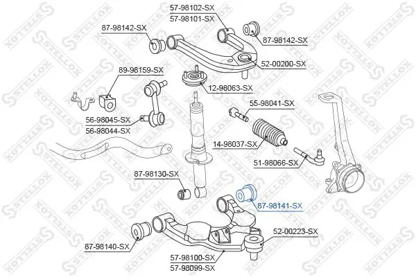 Handler.Part Control arm-/trailing arm bush Stellox 8798141SX 2