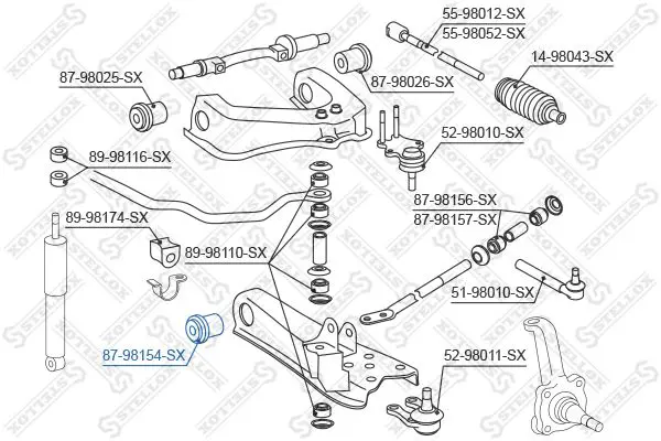 Handler.Part Control arm-/trailing arm bush Stellox 8798154SX 2