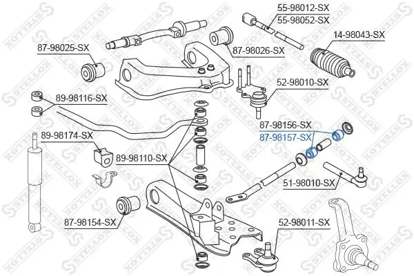 Handler.Part Control arm-/trailing arm bush Stellox 8798157SX 2