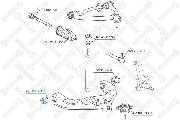 Handler.Part Control arm-/trailing arm bush Stellox 8798158SX 2