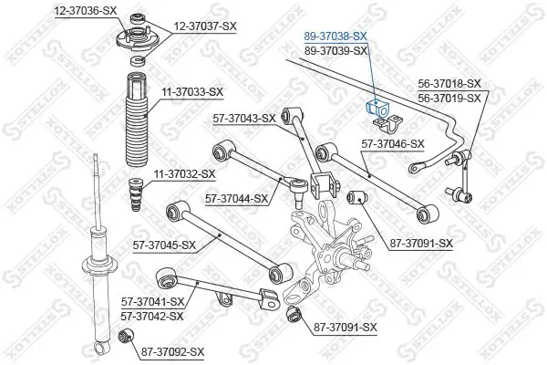 Handler.Part Stabiliser mounting Stellox 8937038SX 2