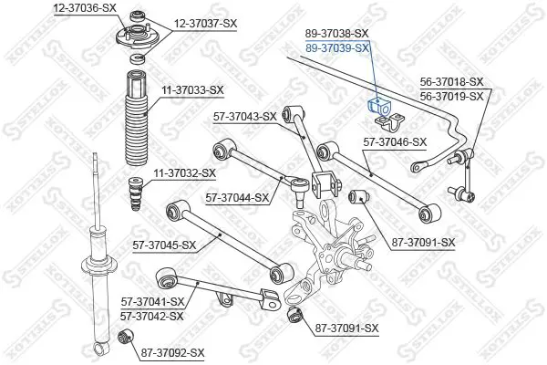 Handler.Part Stabiliser mounting Stellox 8937039SX 2