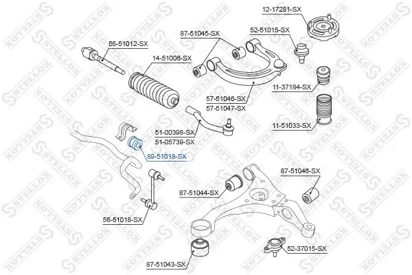 Handler.Part Stabiliser mounting Stellox 8951018SX 2