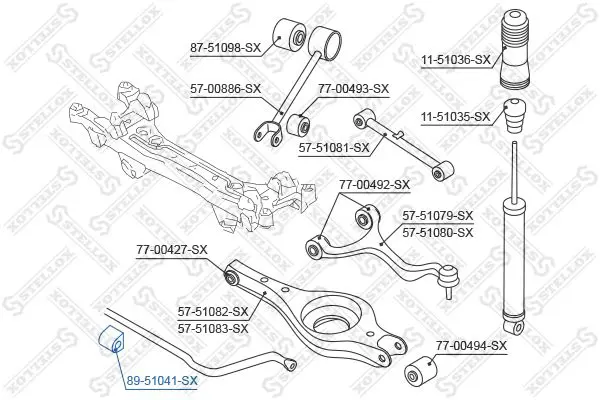 Handler.Part Stabiliser mounting Stellox 8951041SX 1