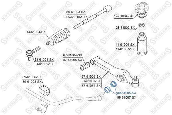 Handler.Part Stabiliser mounting Stellox 8961005SX 3