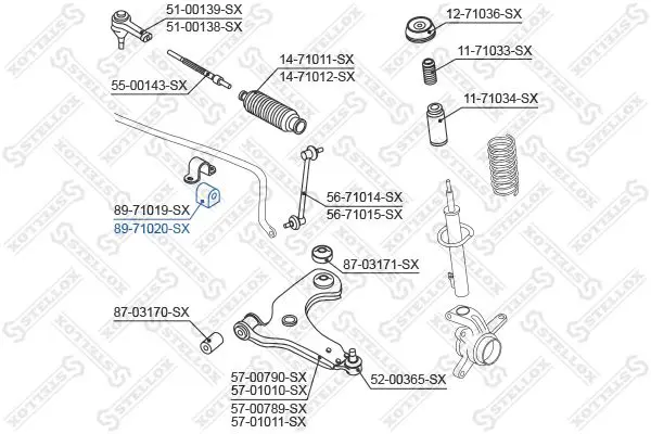 Handler.Part Stabiliser mounting Stellox 8971020SX 2