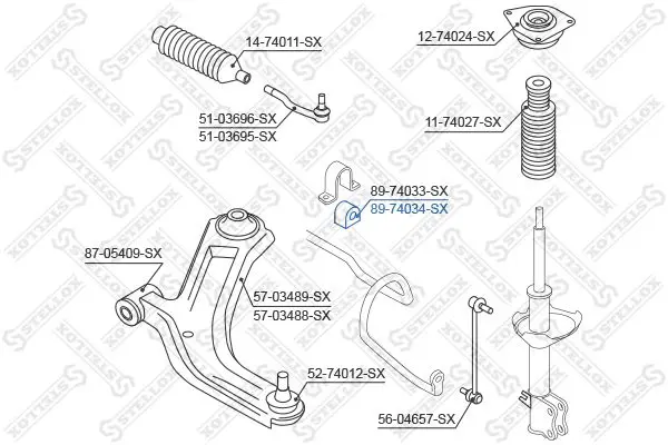 Handler.Part Stabiliser mounting Stellox 8974034SX 2