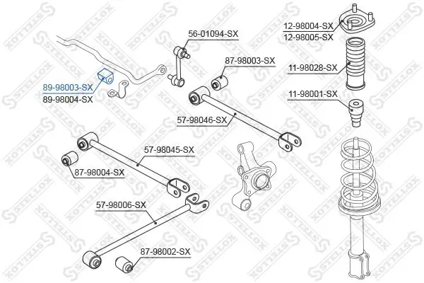 Handler.Part Stabiliser mounting Stellox 8998003SX 1