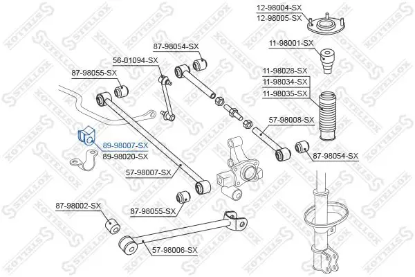 Handler.Part Stabiliser mounting Stellox 8998007SX 2