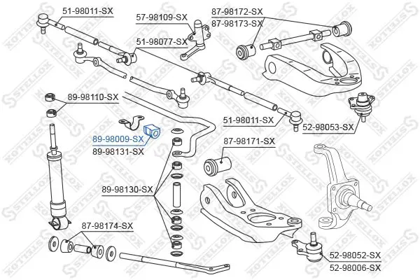 Handler.Part Stabiliser mounting Stellox 8998009SX 2