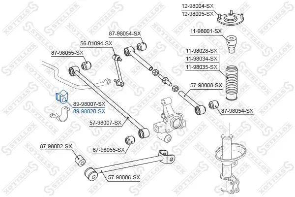 Handler.Part Stabiliser mounting Stellox 8998020SX 2