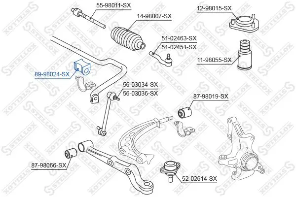 Handler.Part Stabiliser mounting Stellox 8998024SX 2