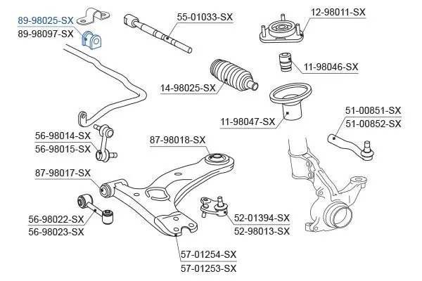 Handler.Part Stabiliser mounting Stellox 8998025SX 2