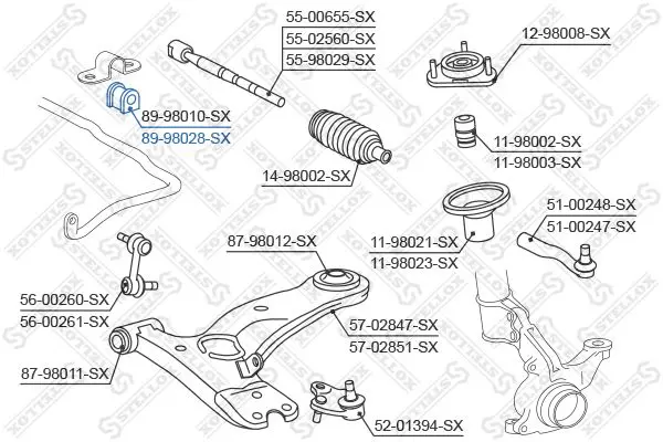 Handler.Part Stabiliser mounting Stellox 8998028SX 2