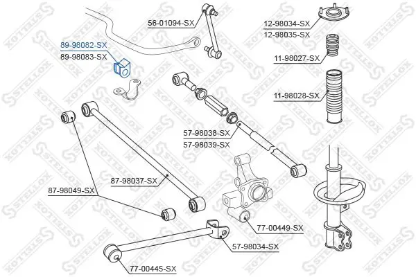 Handler.Part Stabiliser mounting Stellox 8998082SX 2