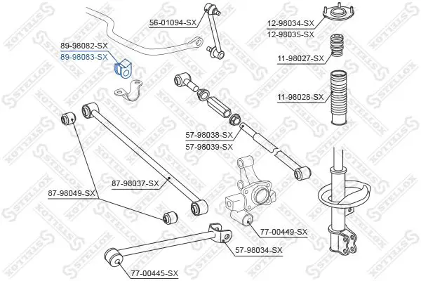 Handler.Part Stabiliser mounting Stellox 8998083SX 2