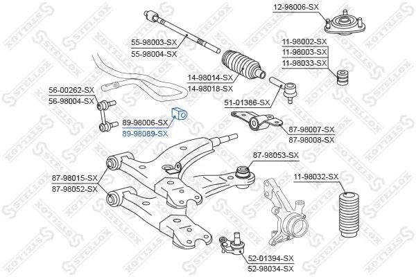 Handler.Part Stabiliser mounting Stellox 8998089SX 2