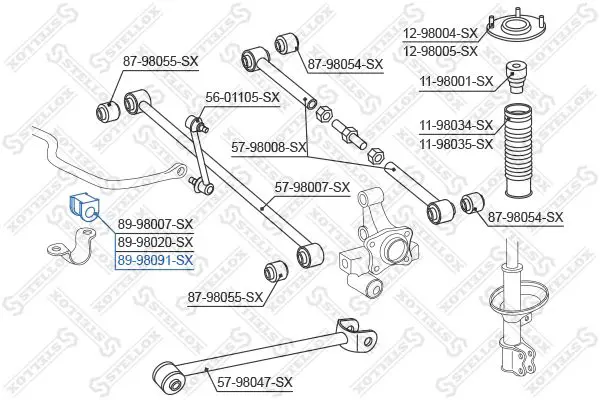 Handler.Part Stabiliser mounting Stellox 8998091SX 2