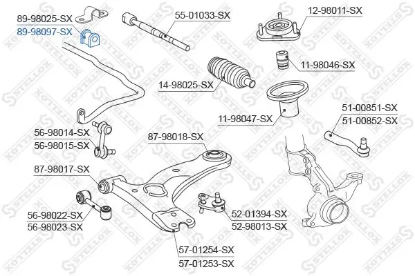 Handler.Part Stabiliser mounting Stellox 8998097SX 2