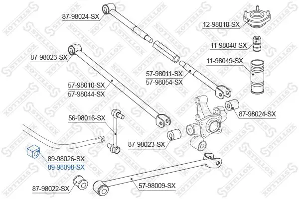 Handler.Part Stabiliser mounting Stellox 8998098SX 2