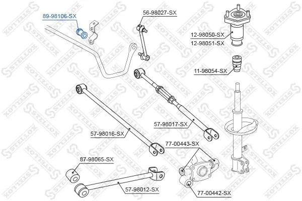 Handler.Part Stabiliser mounting Stellox 8998106SX 2