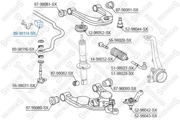 Handler.Part Stabiliser mounting Stellox 8998114SX 2