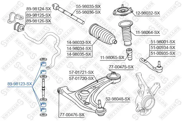 Handler.Part Stabiliser mounting Stellox 8998123SX 2