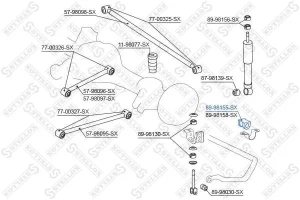 Handler.Part Stabiliser mounting Stellox 8998155SX 2