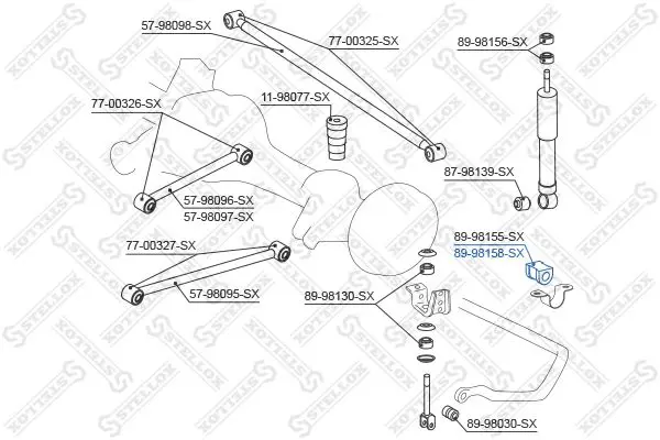 Handler.Part Stabiliser mounting Stellox 8998158SX 2