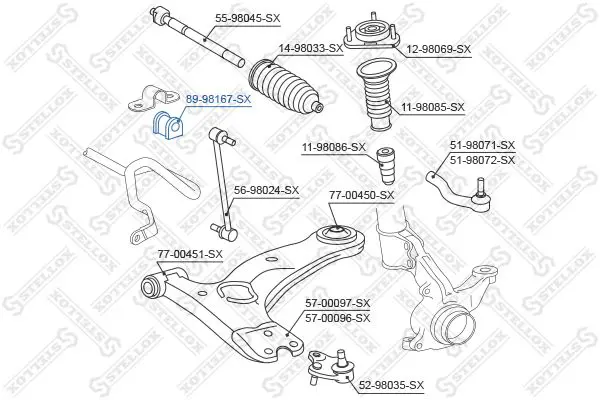 Handler.Part Stabiliser mounting Stellox 8998167SX 2