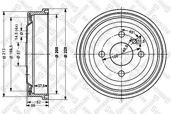 Handler.Part Brake drum Stellox 60253605SX 1