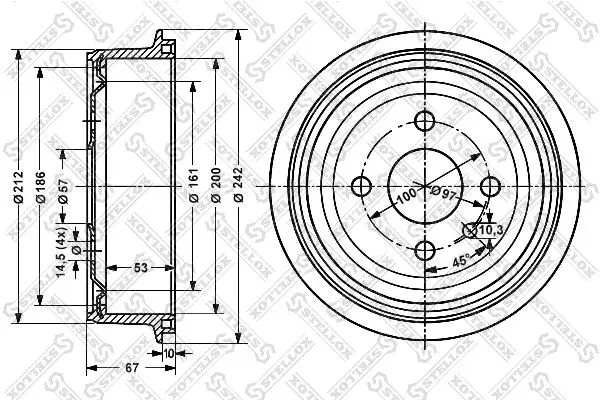 Handler.Part Brake drum Stellox 60259905SX 1