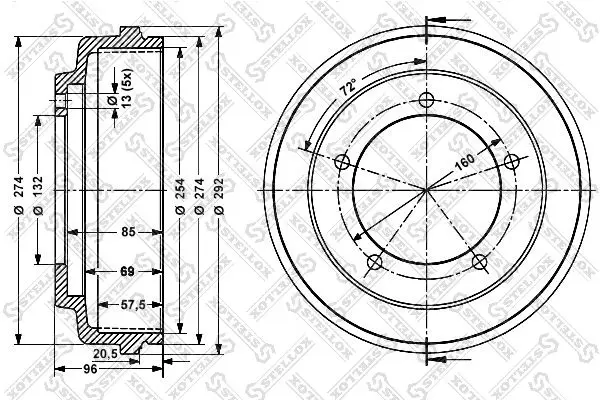 Handler.Part Brake drum Stellox 60262508SX 1